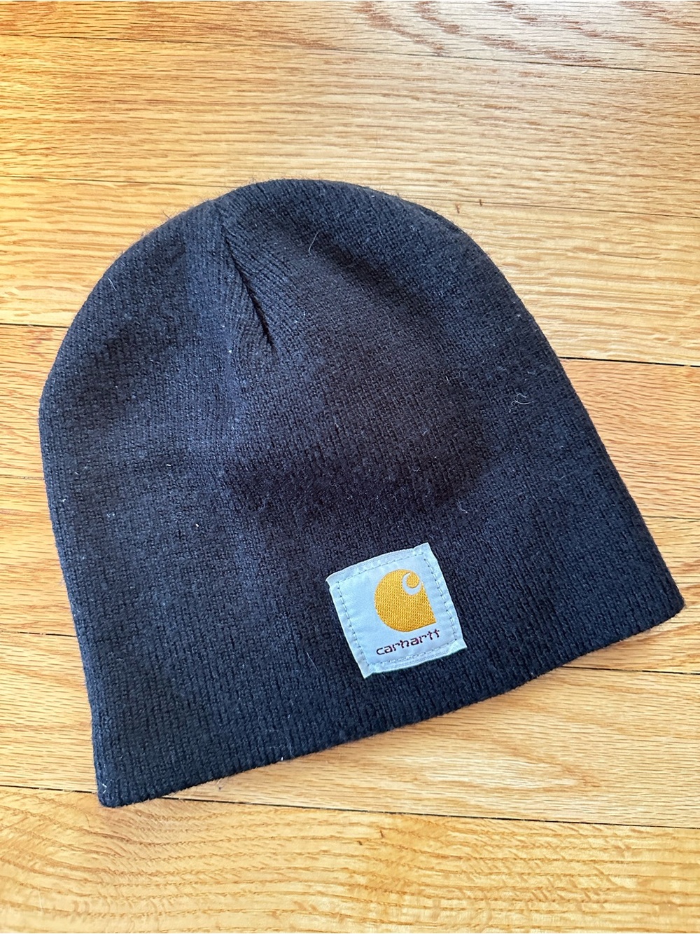 Carhartt A205 Black Acrylic Knit Beanie Hat Made USA One Size Workwear